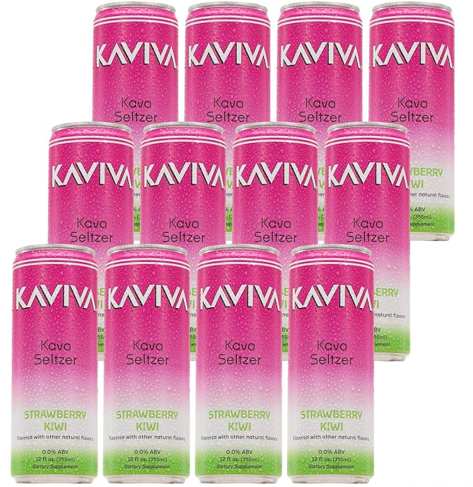 Kaviva | Kava & Seltzer | Relaxation Drink | 50 calories | All Natural | Non-ALC Functional Beverage | Refreshing Alternative | Clean Ingredients