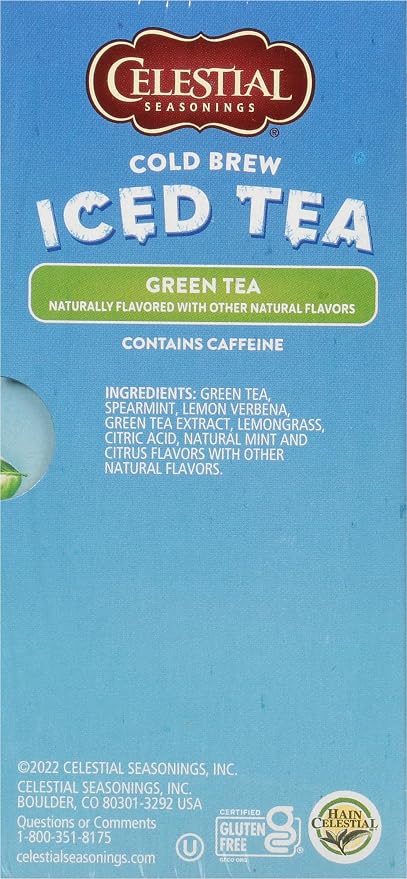 Celestial Seasonings Cold Brew Green Iced Tea 18 Count (Pack of 5)