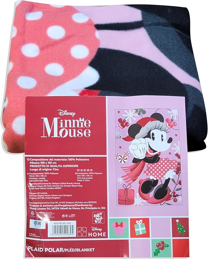 Official License Character Girls Pink Fleece Soft and Cozy Throw Blanket (40" x 60) (Minnie 3)