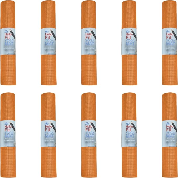 10-Pack Yoga Mat, 68" x 24" Non Slip Exercise Mat, 4mm Thick Gym Mat for Fitness and Stretching, Bulk Non Toxic Yoga Mats for Schools and Studios