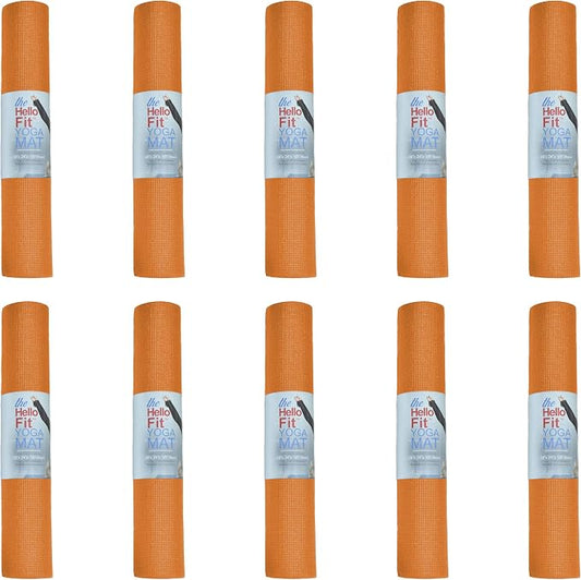 10-Pack Yoga Mat, 68" x 24" Non Slip Exercise Mat, 4mm Thick Gym Mat for Fitness and Stretching, Bulk Non Toxic Yoga Mats for Schools and Studios