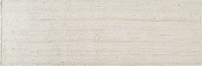 Hausattire Hand Woven Jute Braided Rug, 2'x6' – Off White, Reversible Boho Entry Area Rugs for Kitchen, Living Room I Farmhouse Indoor Outdoor Decorative Floor Rug, 24x72 Inches