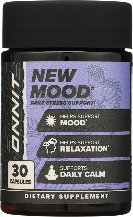 ONNIT New Mood Daily Stress Support Capsules, IGEN™ Non-GMO Tested, Sleep and Mood Support Supplement for Men and Women, Daily Stress Management Capsules, 30 Count