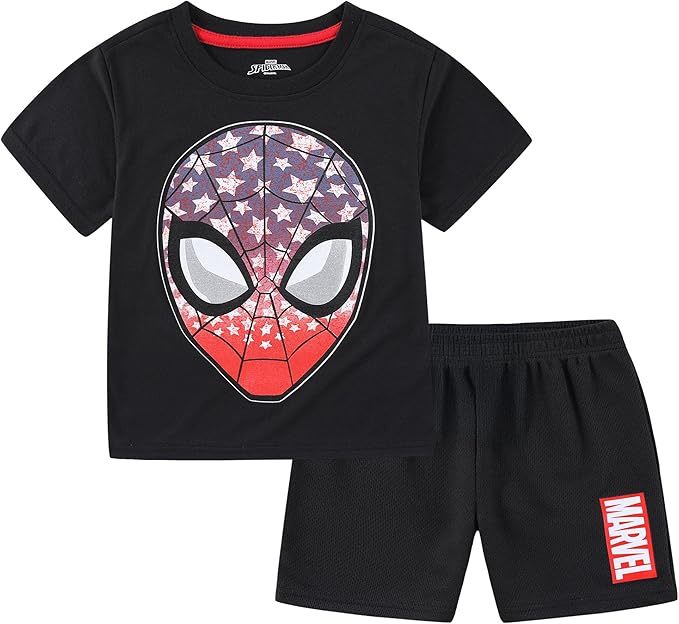 Marvel Spider-Man Boys Short Sleeve T-Shirt and Shorts Set for Big Kids