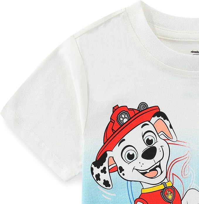 Paw Patrol Chase Marshall Boys Short Sleeve T-Shirt and Mesh Short Set for Toddler and Big Kids