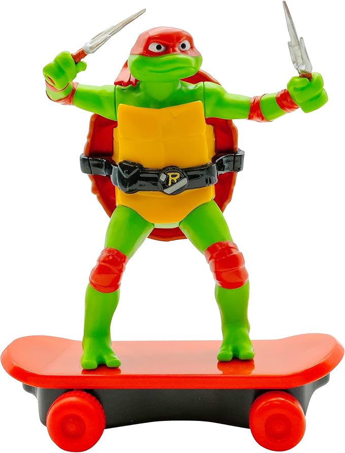 Teenage Mutant Ninja Turtles Toy, Raphael Sewer Shredder Pullback Skateboard, Mutant Mayhem TMNT Ninja Turtle Figure, Ages 3+