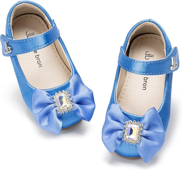 THEE BRON Mary Jane Ballet Flats - Girls' Dress Shoes with Hook & Loop Closure
