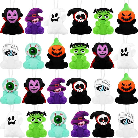 Fovths 24 Mini Characters Toy - 2.4 Inch Plush for Halloween Goodie Bag Party Favors Trick or Treat Gift