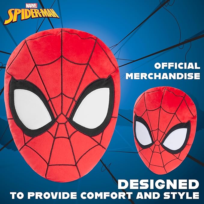 Disney Stitch 3D Plush Cushions for Bed Travel, Cute Cuddle Pillow Stuffed Character Pillow, Bedroom Accessories, Room Decor, Gifts for Kids (Red Spiderman, L13.38 x W9.84)