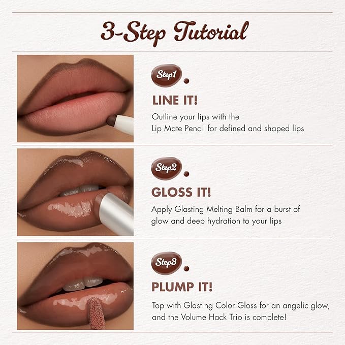 rom&nd Volume Hack Trio Glazed Plum Lip Set | Plumping, Hydrating K-Beauty Lip Kit for High-Shine, Irresistible Pouts