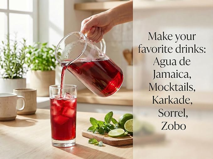 Zeeza Hibiscus Tea, 1LB, Organic Hibiscus Flowers from Egypt - Cut & Sifted - Loose Leaf Tea - Ideal for Agua Fresca, Iced Tea, & Karkadé