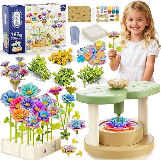Crafts for Girls 8-12,Craft Kits DIY Fabric Flower Bouquet,Build Your Own Flowers,Toys for 8-12 Years Old,Educational Arts & Crafts Activity, Gardening Pretend Play, 8-12 Year Old Girl Birthday Gifts