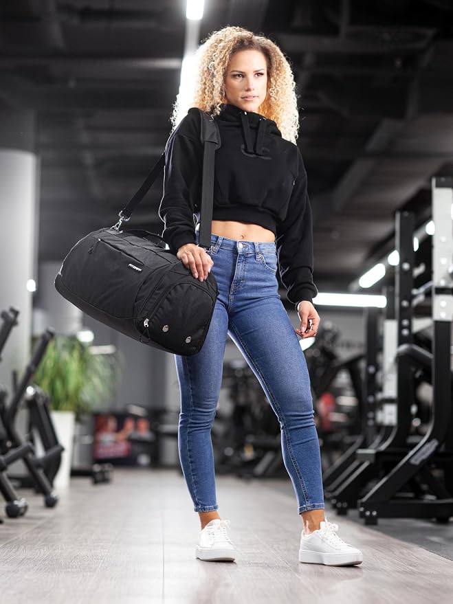 Fitgriff® Gym Bag for Men & Women with Shoe & Wet Compartment - Duffle Bag for Travel, Sports, Fitness & Workout