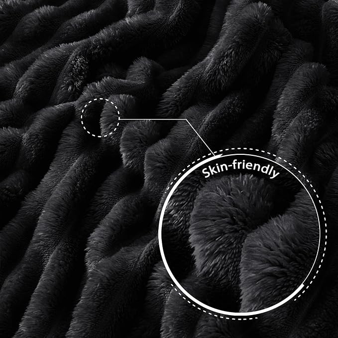 Exclusivo Mezcla Striped Twin Size Fleece Blanket for Bed, Couch, 60"x80" | Soft Breathable Cozy Bed Blankets, Lightweight Plush Fluffy Fuzzy Jacquard Decorative Blankets