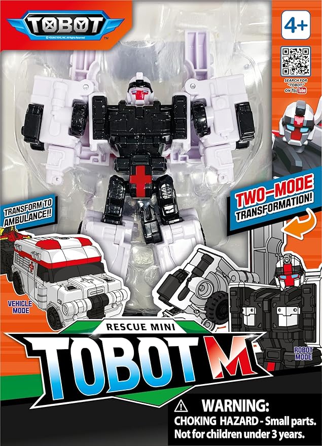 New TOBOT, MINI TOBOT M, Youngtoys Transforming Collectible Vehicle to Robot, Heroes Animation Character Toys for Kids 3 and up Transform Toys Cars, Mini Size 4-inch