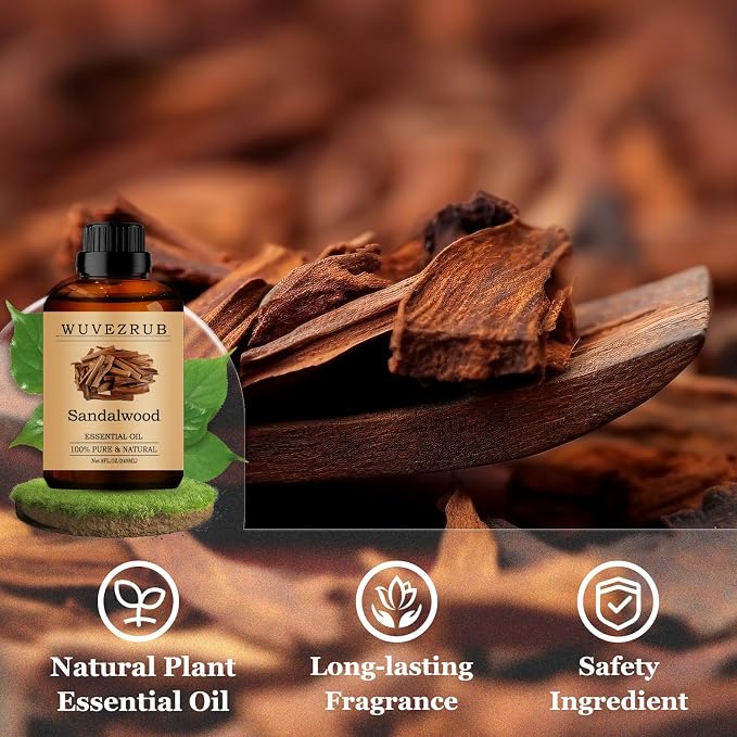 Sandalwood Essential Oils 240ML, Pure Sandalwood Essential Oil for Aromatherapy Diffuser - 8 Fl Oz