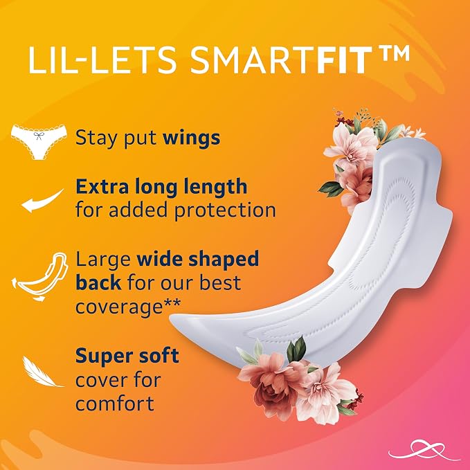 Lil-Lets Extra Protection Ultra Pads X 30 (3 Pack), with Wings, for Extremely Heavy Flow Periods and Perimenopause