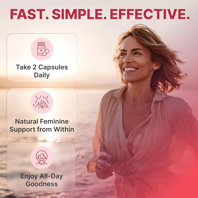 Eve's Cycle Vaginal Moisturizer + Tightening Supplement - Slippery Elm for Women, Kacip Fatimah, Manjakani for Vaginal Dryness - 60 Vegan Capsules - Made in USA