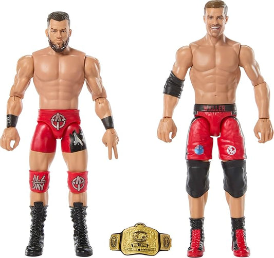 Mattel WWE Main Event Showdown Action Figures 2-Pack with Accessory, Series #22 Austin Theory & Grayson Waller Collectible Set, 6-inch