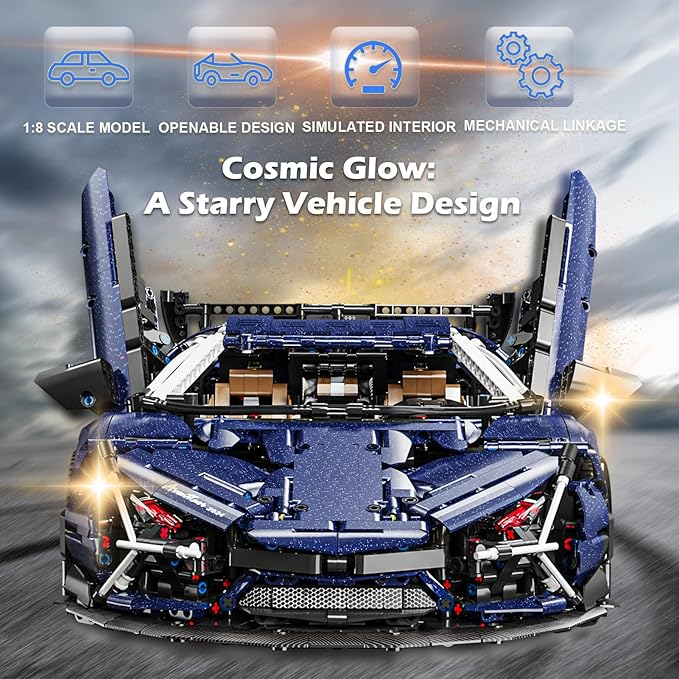 Lamb AVENTTAOR Super Car Building Toys - 1:8 Model Car Building Blocks Challenging Race Cars Sets Super Cars Display Model Collectible Gifts for Adults(4260pcs)