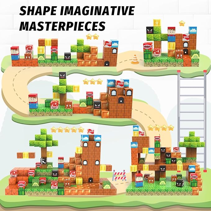 Magnetic Blocks, 48PCS 1inch Magnet Building Cube Toys for Kids Boys Girls, Stacking Magnets for Kids, Birthday Gifts for Boys and Girls Age 3+ Years Old