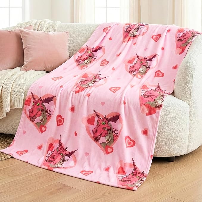 Shrek Donkey & Dragon Bedding Super Soft Plush Cozy Throw Blanket, 46 in x 60 in, Valentine's Day (Officially Licensed Product) by Franco Collectibles