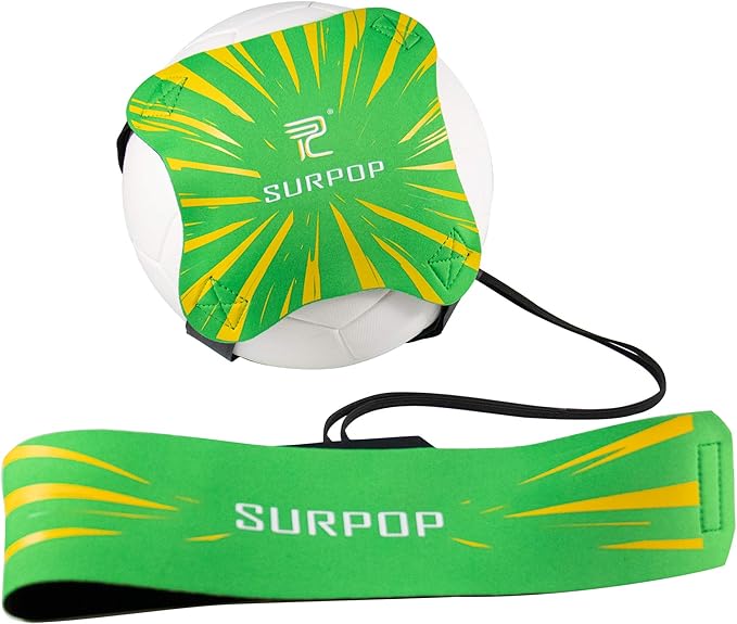 Surpop Soccer/Volleyball/Rugby Trainer, Football Kick Throw Solo Practice Training Aid Control Skills Adjustable Waist Belt for Kids Adults
