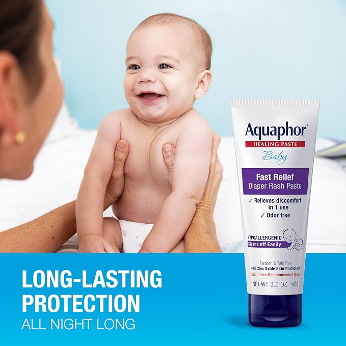 Aquaphor Baby Diaper Rash Paste - For Serious Diaper Rash and Flare-ups - 3.5 Oz. Tube