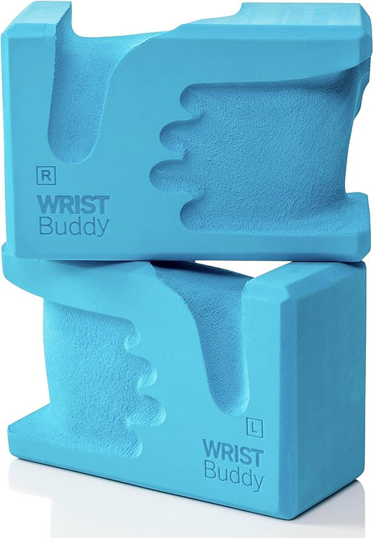 WRISTBuddy® Hand-Shaped Ergonomic Yoga Blocks for Optimal Wrist Support During Yoga, Pilates, Pushups, Planks, and Handstands - Patented Non Slip Blocks for Enhanced Stability and Comfort.
