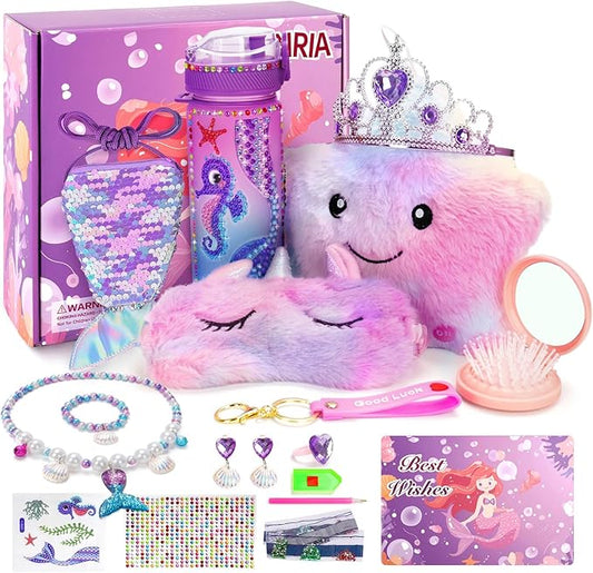 Jenria Mermaid Gifts for Girls Toys Age 6-8, Birthday Gifts for Girls Age 3 4 5 6 7 8, Girl Toys, Valentines Day Gifts for Kids, Birthday Gifts Set, for Daughter, Niece, Little Girl