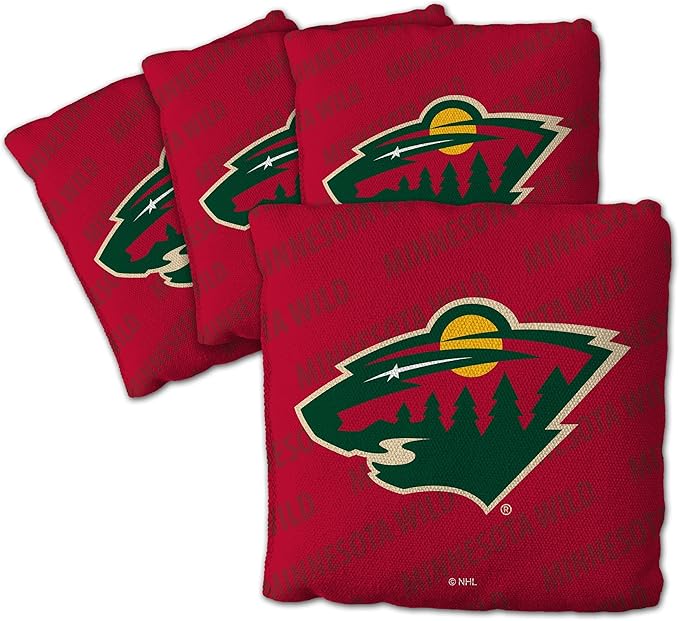 YouTheFan Officially-Licensed NHL Set of 4 Cornhole Bags - All Weather Regulation 6” x 6” Size - 16oz Weight - Designed in USA