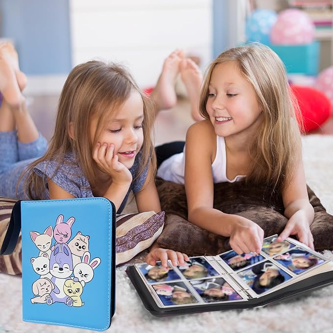 Kpop Photocard Binder for Stray Cards,4 Pocket with 50 Sleeves up to 400 Cards Cute Photo Album for Fans Boys and Girls
