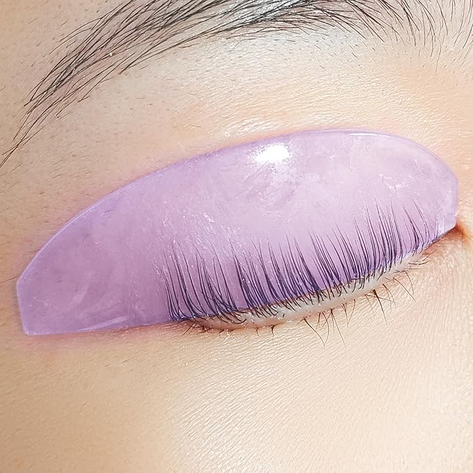 Lash Lift Shields Flat, Lomansa Korean Lash Lift Pads Super Sticky Glueless For NO.1 Perm Soften Lash Lift Rods (Purple)