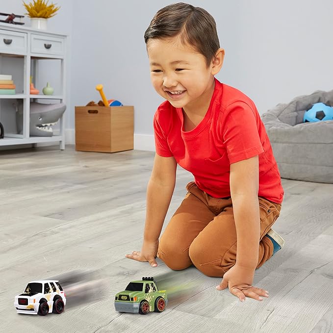 Little Tikes Crazy Fast Cars 2-Pack Off-Roaders, Off Road Adventure Vehicle Themed Pullback Toy Car Vehicles Go up to 50 ft