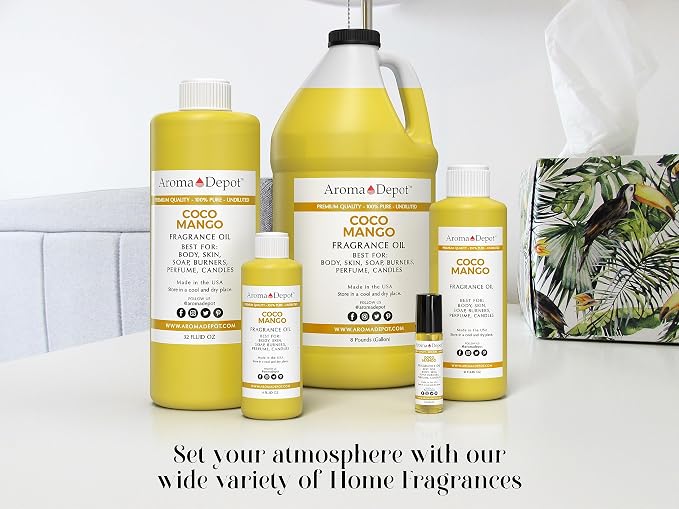 Aroma Depot 10ml. Coco Mango Unisex Perfume/Body Oil Our Interpretation, Premium Quality Uncut Fragrance Oil Soap, Candle Making & Incense