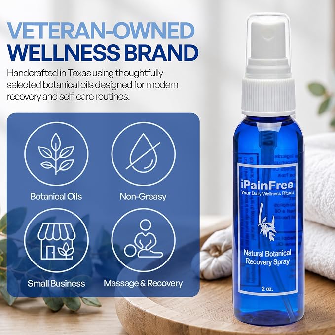 Natural Botanical Recovery Spray with Eucalyptus, Jojoba, Aloe Vera & Grapeseed Oils – Lightweight Topical Recovery Spray for Muscle & Joint Comfort & Massage (6 x 2oz Bottles)
