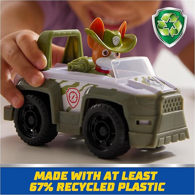 Paw Patrol, Tracker’s Jungle Rescue Vehicle, Toy Truck with Collectible Action Figure, Sustainably Minded Kids Toys for Boys & Girls Ages 3 and Up