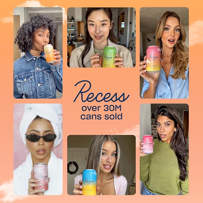 Recess Mood Magnesium Supplement Drink Calming Beverage, 12 Ounce (Variety Pack, 12 Pack) *Original Flavors*
