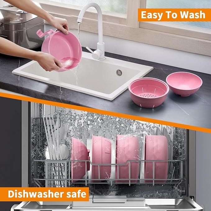 Ramen Cooker,32oz Ramen Bowl Set,Microwave Ramen Bowl, Microwave Bowl with Lid, Portable Noodle Bowls,for Home Office Dorm Room College gift (Pink)