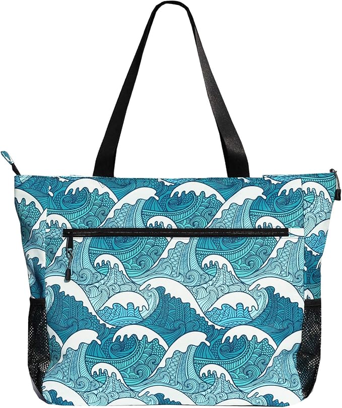 ESVAN LARGE BEACH BAG Water Resistant Lightweight 20 inch Women Oversize Tote Bag for Gym Beach Travel Pool Yoga Nurse