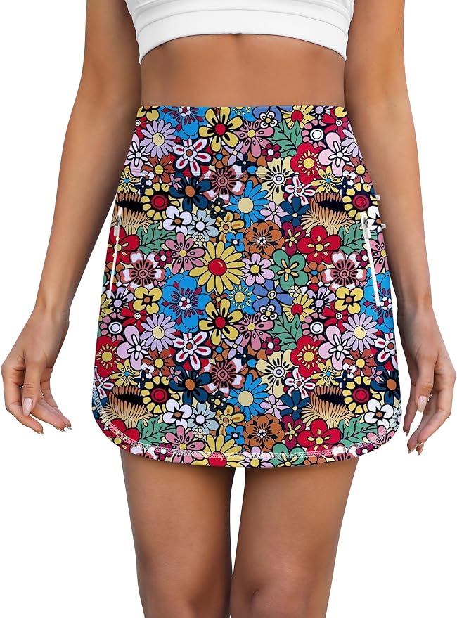 LouKeith Golf Skirts for Women Tennis Skirt with Zipper Pockets High Waisted Running Casual Athletic Skorts Built-in Shorts