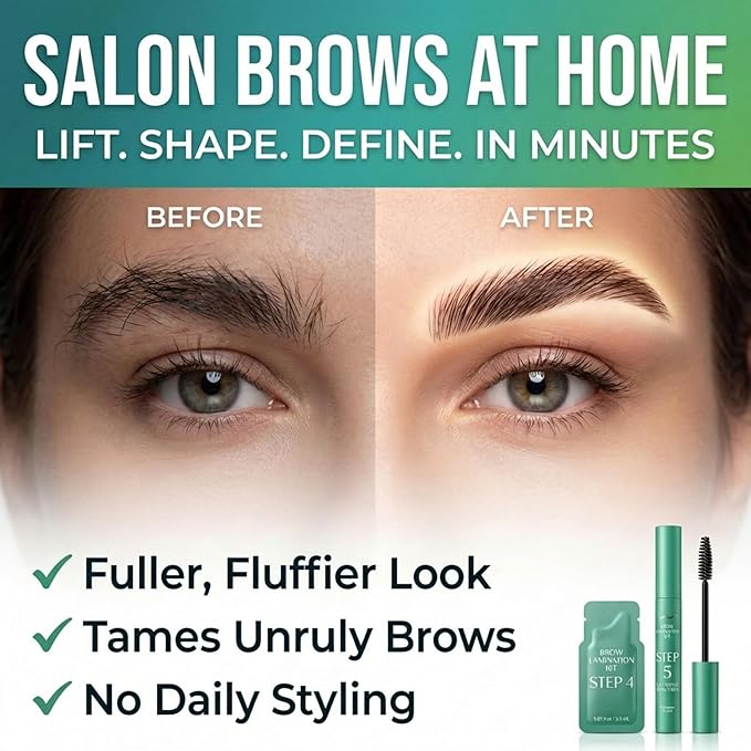 Brow Lamination Kit – 5 Applications DIY At Home, Professional Eyebrow Lamination Kit with 5 Step System, Eyebrow Lift Kit, Long Lasting Brow Perm Kit, Brow Shaping & Mapping Set for Women