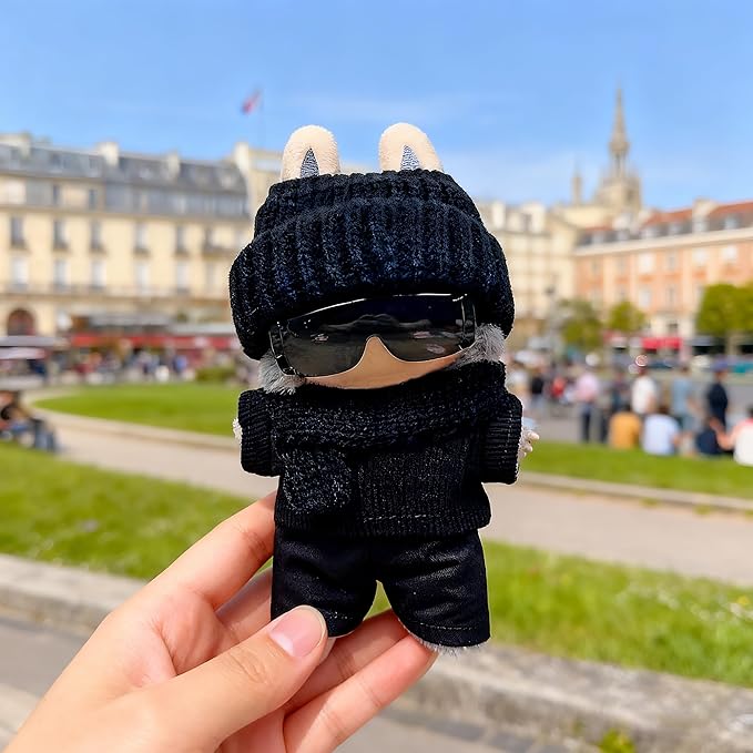 Clothes Fit for 17CM Doll, Fashion Doll Clothes Outfit Set Cute Theme Designer Toys Dress Accessories for Collector Fans Display (Black Goggles)