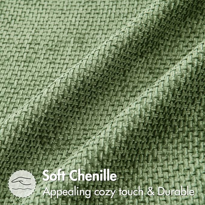 MIULEE Decorative Couch Throw Pillow Covers 18x18 Inch Sage Green 2 Pack | Modern Boho Accent, Soft Chenille Pillow Covers, Farmhouse Cushion Cases for Home Decor Bed Sofa Living Room