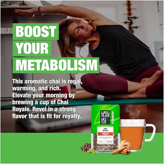 Tiesta Tea - Chai Royale Tea, Loose Leaf, Cinnamon Chai Oolong Tea, Premium Medium Caffeine Tea Blend, Make Hot or Iced & Up to 25 Cups, 3 oz Resealable Pouch