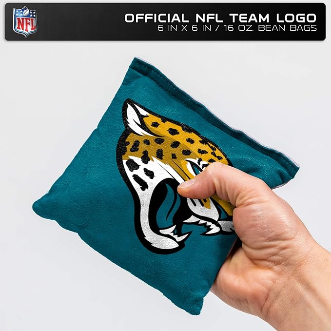 NFL Pro Football Dual Sided Bean Bags by Wild Sports, 8 Count, Premium Toss Bags for Cornhole Set - Great for Tailgates, Outdoors, Backyard