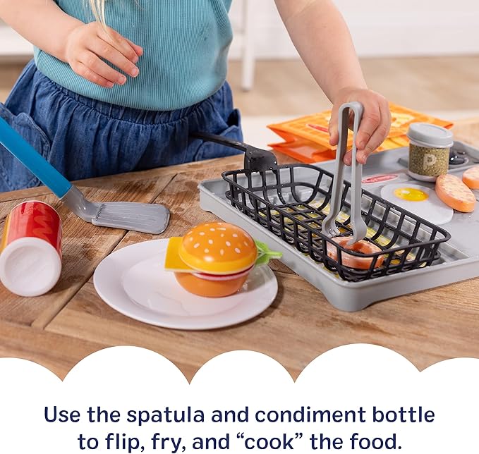 Melissa & Doug Flip & Fry Grill Play Set with Water Wow!® Kids Kitchen Playset with Color Changing Play Food, Preschool Toys for Girls & Boys Ages 3+