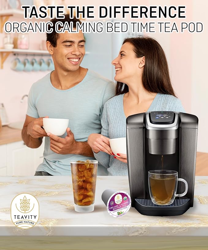 Organic Chamomile Sleep Tea Pods for Keurig - Naturally Decaf Tea - Calming Bed Time Tea by Teavity (36 Tea Pods)