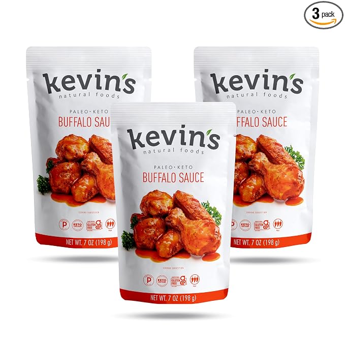 Kevin's Natural Foods Buffalo Simmer Sauce, 3 Pack | Limited Edition Keto and Paleo Sauce, Gluten-Free, No Preservatives, Non-GMO