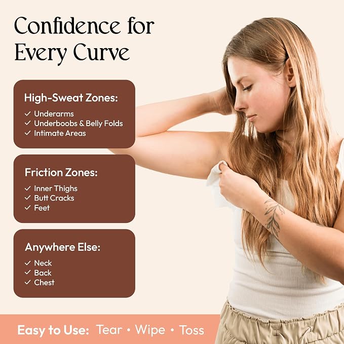 FOMIN Acidified Travel Deodorant Mini Wipes For Women & Men- Coconut Vanilla - 144 Count - pH Balanced, Biodegradeable Mini Deodorant Travel Size - Plastic-Free, Underarm Body Wipes